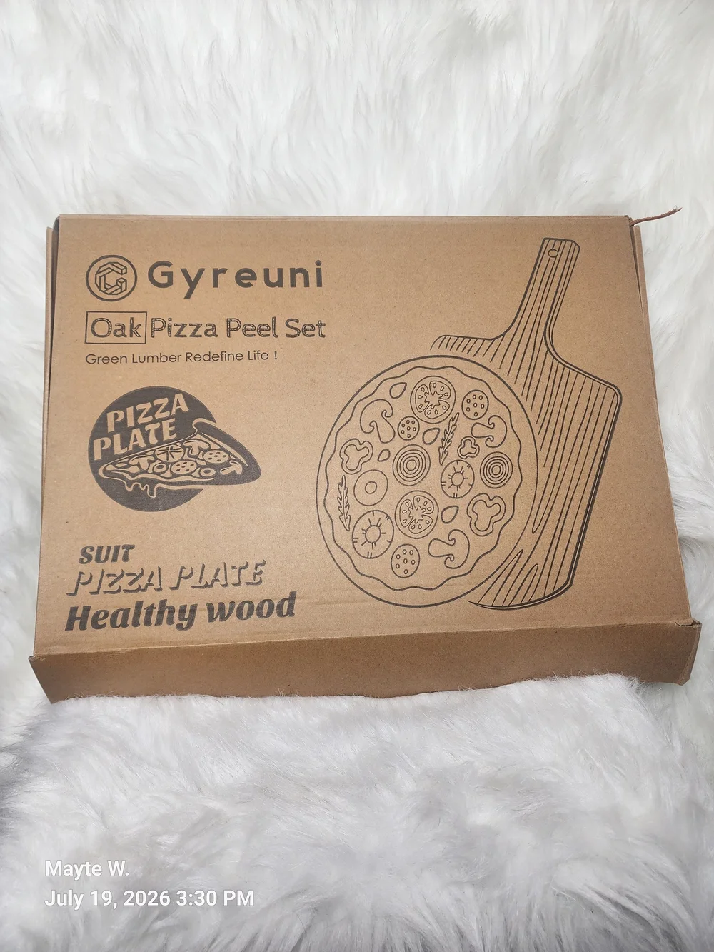 Wooden Pizza Peel and Dough Scraper Set - Natural Wood